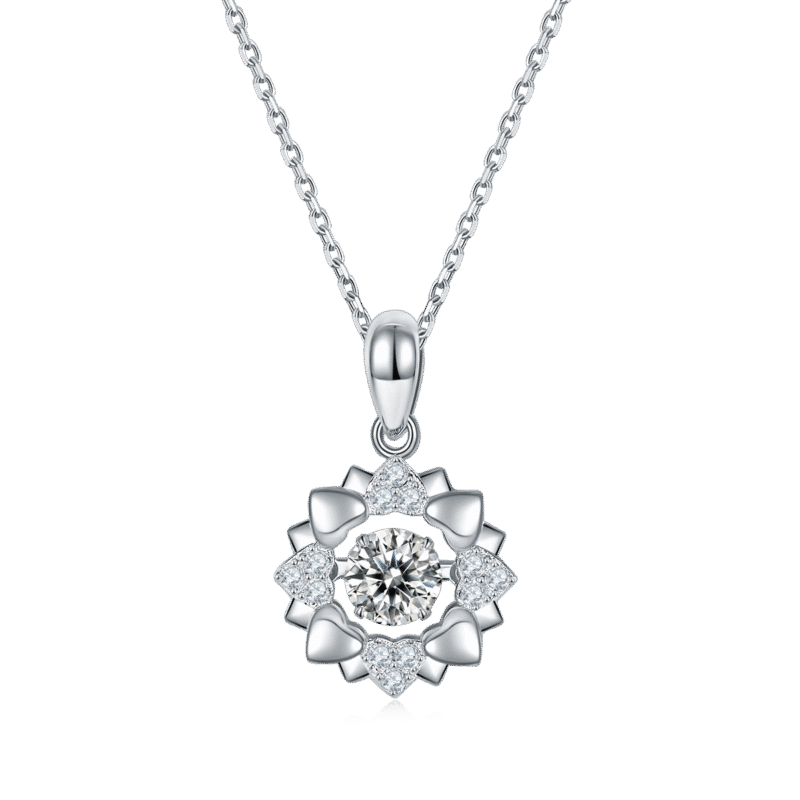 sterling silver dancing moissanite pendant necklace oldt 01