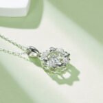 Sterling zilveren dansende moissaniet hanger ketting 4 sterling silver dancing moissanite pendant necklace oldt 05