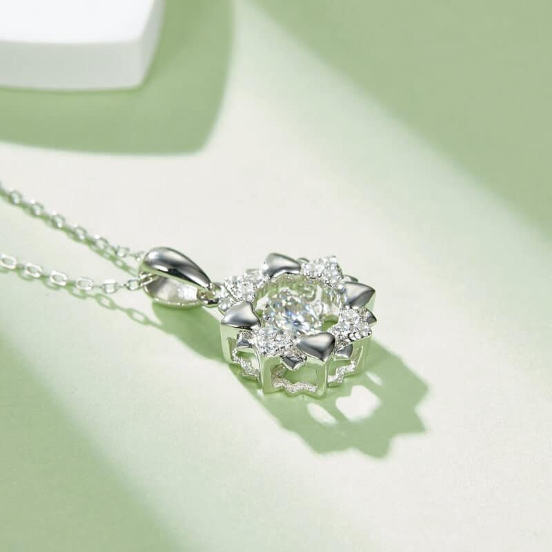 sterling silver dancing moissanite pendant necklace oldt 05
