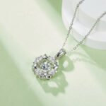 Sterling zilveren dansende moissaniet hanger ketting 5 sterling silver dancing moissanite pendant necklace oldt 06