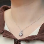 Sterling zilveren dansende moissaniet hanger ketting 6 sterling silver dancing moissanite pendant necklace oldt 07