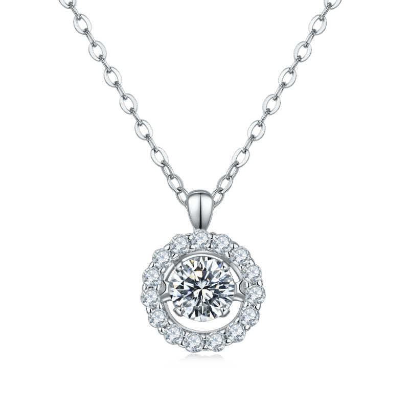 sterling silver dancing moissanite pendant necklace oldd 01