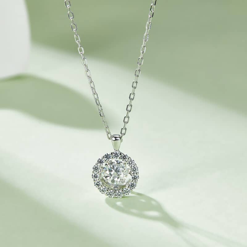 sterling silver dancing moissanite pendant necklace oldd 04