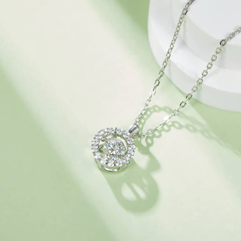sterling silver dancing moissanite pendant necklace oldd 06