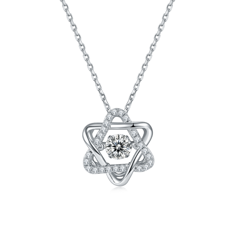 hexagram heart shape dancing moissanite pendant necklace olds 01