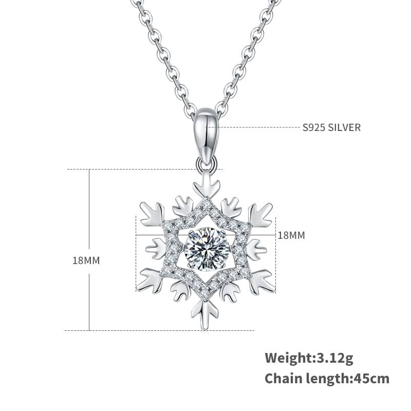 snowflake shape dancing moissanite pendant necklace oldj 02