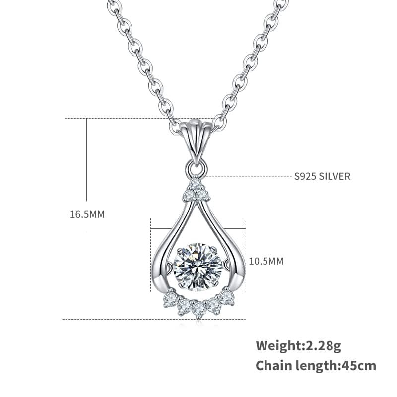 sterling silver dancing moissanite pendant necklace olde 02
