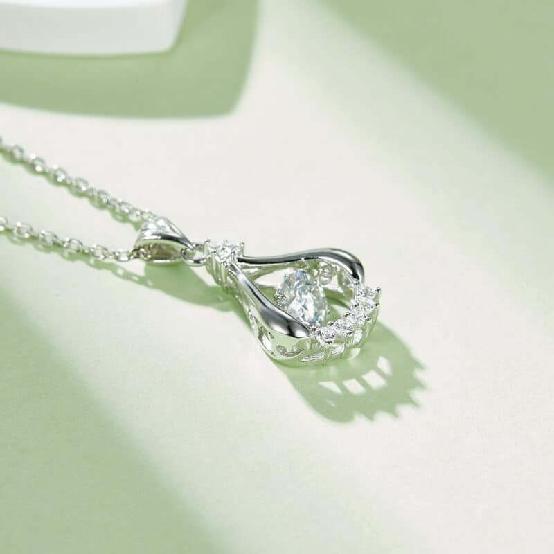 sterling silver dancing moissanite pendant necklace olde 05