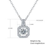 Sterling Silver Dancing Moissanite Pendant Necklace 2 sterling silver white gold plated dancing moissanite pendant necklace olda925w-00 02
