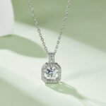Sterling Silver Dancing Moissanite Pendant Necklace 3 sterling silver white gold plated dancing moissanite pendant necklace olda925w-00 04