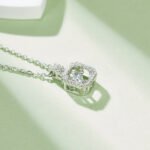 Sterling Silver Dancing Moissanite Pendant Necklace 4 sterling silver white gold plated dancing moissanite pendant necklace olda925w-00 05
