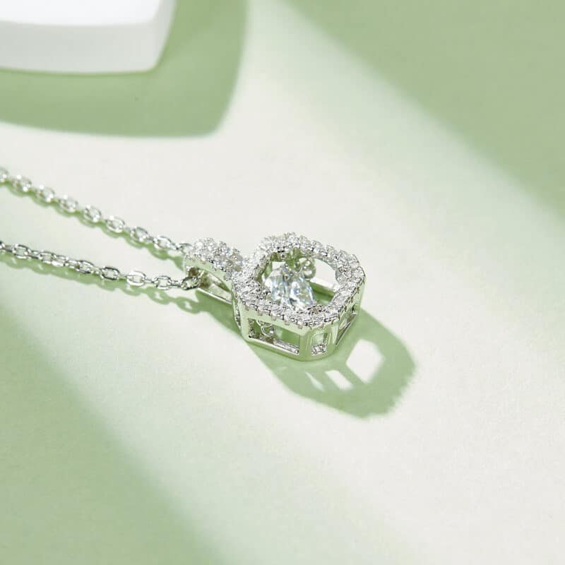 sterling silver white gold plated dancing moissanite pendant necklace olda925w-00 05