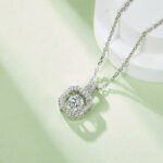 Sterling Silver Dancing Moissanite Pendant Necklace 5 sterling silver white gold plated dancing moissanite pendant necklace olda925w-00 06