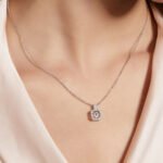 Sterling Silver Dancing Moissanite Pendant Necklace 6 sterling silver white gold plated dancing moissanite pendant necklace olda925w-00 07