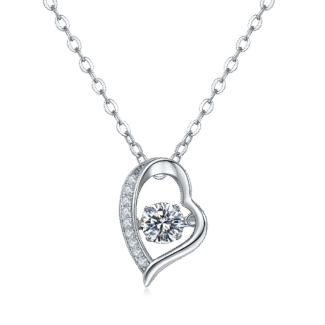 sterling silver dancing moissanite pendant necklace oldb 01