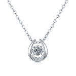 Collar con colgante de moissanita danzante en plata de ley 1 sterling silver dancing moissanite pendant necklace oldf 01