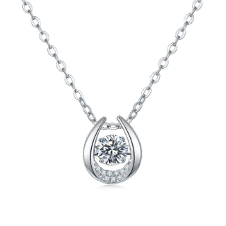 sterling silver dancing moissanite pendant necklace oldf 01