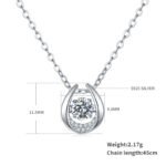 Collar con colgante de moissanita danzante en plata de ley 2 sterling silver dancing moissanite pendant necklace oldf 02