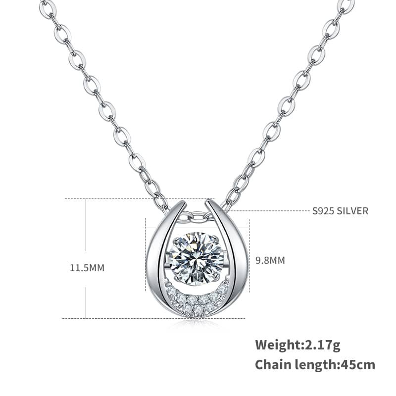 sterling silver dancing moissanite pendant necklace oldf 02