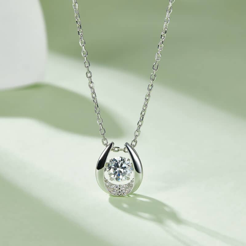 sterling silver dancing moissanite pendant necklace oldf 0