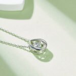 Collar con colgante de moissanita danzante en plata de ley 4 sterling silver dancing moissanite pendant necklace oldf 05
