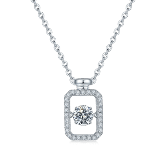 Collier pendentif en argent sterling avec moissanite dansante oldh 01