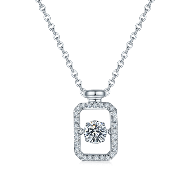 Collier pendentif en argent sterling avec moissanite dansante oldh 01