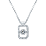 Collier pendentif en argent sterling avec moissanite dansante 3 Collier avec pendentif en argent sterling et moissanite dansante, modèle oldh 03