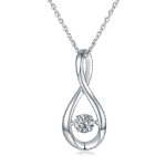 Sterling Silver Dancing Moissanite Pendant Necklace 1 sterling silver white gold plated dancing moissanite pendant necklace oldo 01
