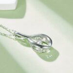 Sterling Silver Dancing Moissanite Pendant Necklace 4 sterling silver white gold plated dancing moissanite pendant necklace oldo925w-00 05