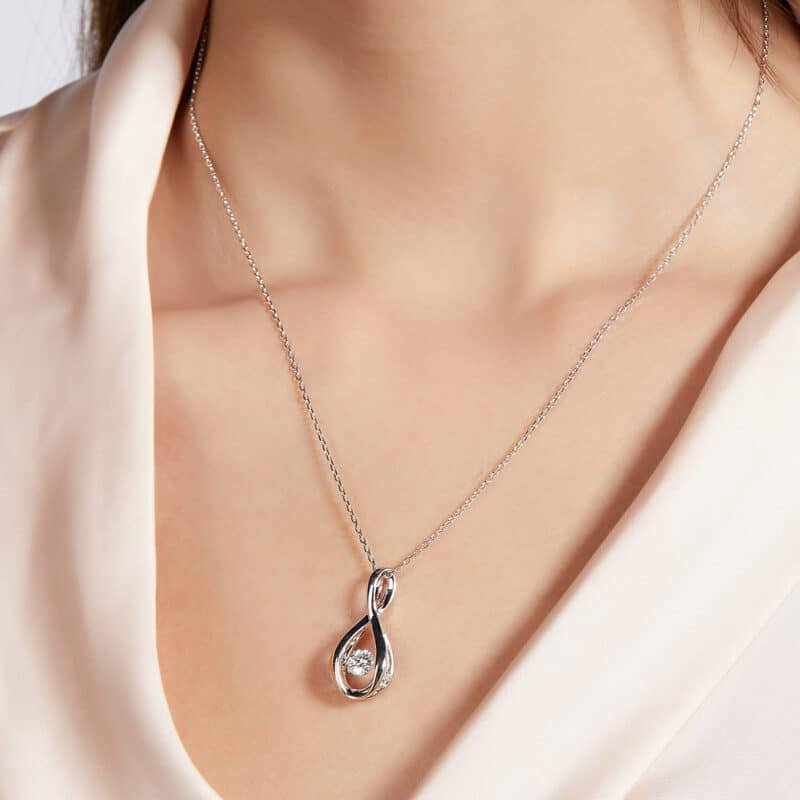 sterling silver white gold plated dancing moissanite pendant necklace oldo925w-00 07