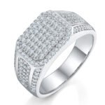 Sterling Silver Hip Hop Moissanite Ring For Men 1 sterling silver hip-hop moissanite ring m86a 01