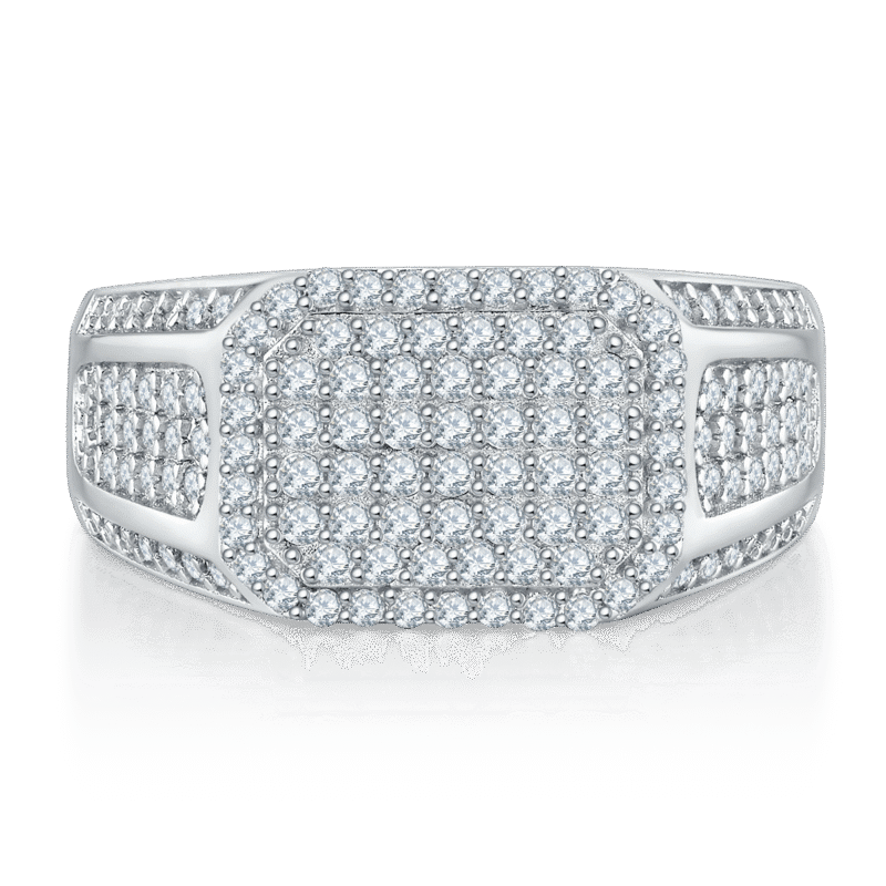 sterling silver hip-hop moissanite ring m86a 03