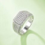 Sterling Silver Hip Hop Moissanite Ring For Men 5 sterling silver hip-hop moissanite ring m86a 04