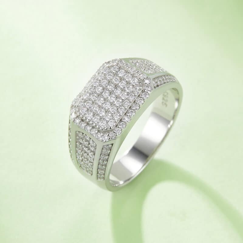 sterling silver hip-hop moissanite ring m86a 04