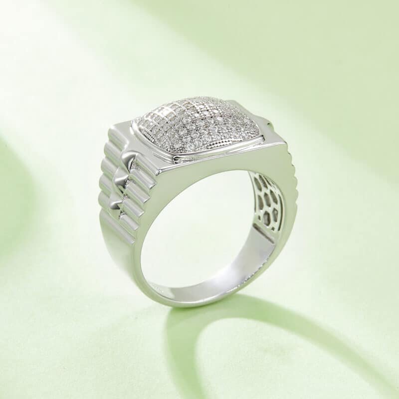 sterling silver hip-hop moissanite ring m86b 05