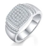 Sterling Silver Hip Hop Moissanite Ring For Men 1 sterling silver hip-hop moissanite ring m86c 01