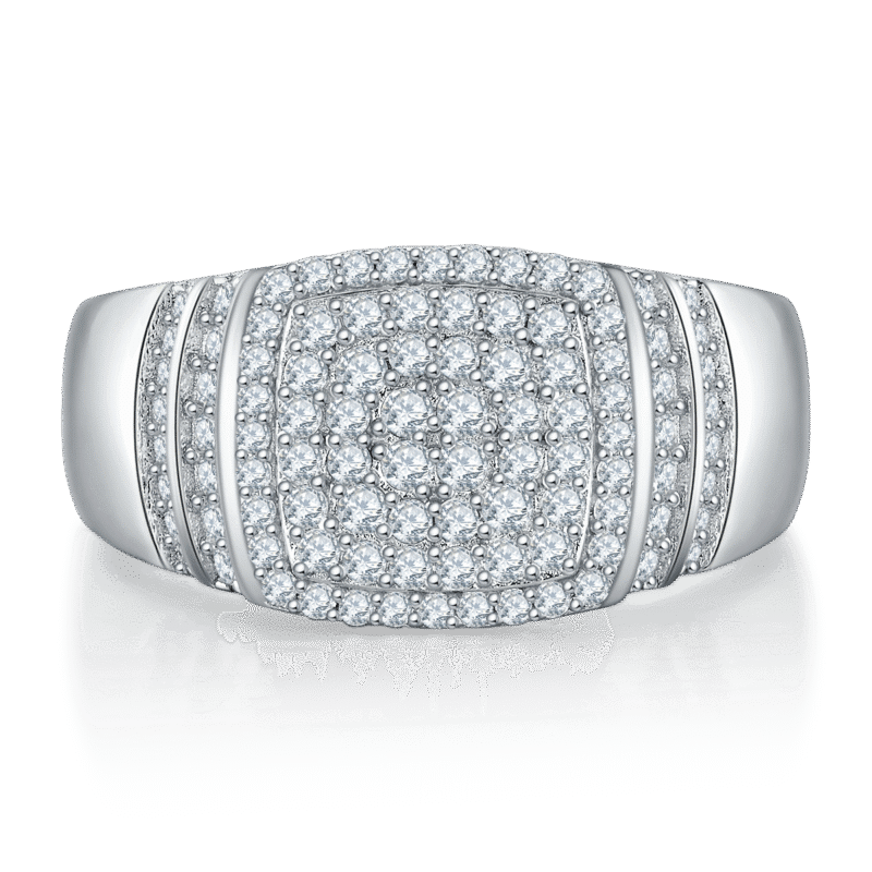 sterling silver hip-hop moissanite ring m86c 03