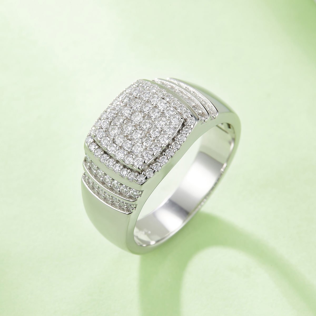 Anello Hip-Hop in argento sterling con moissanite M86C 04 anello hip-hop in argento sterling con moissanite m86c 04