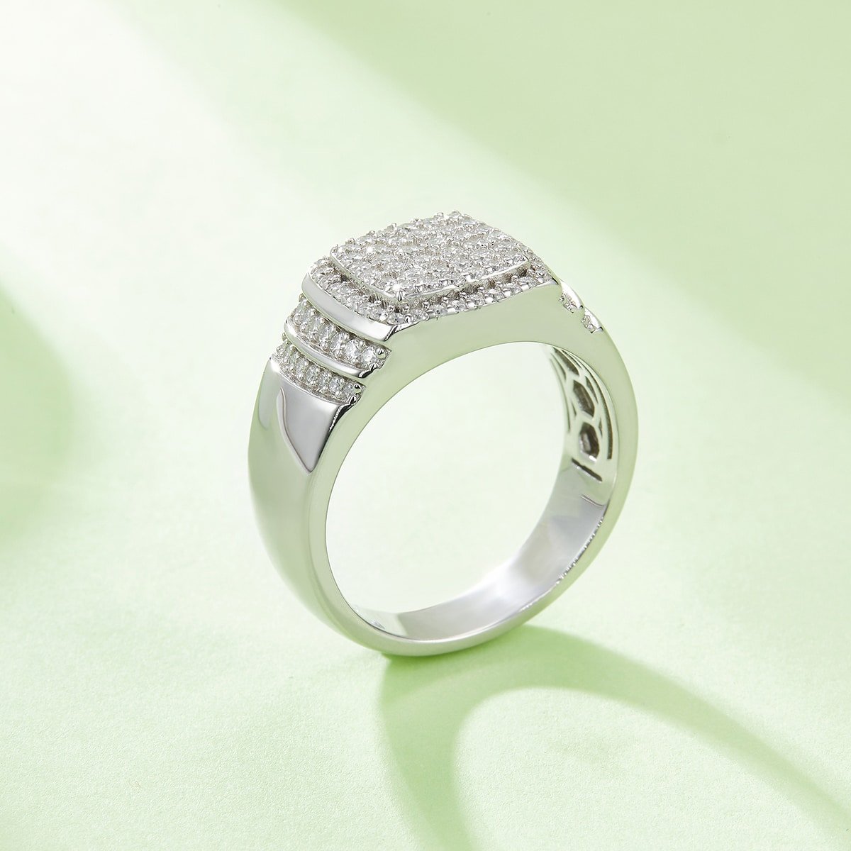 Anello Hip-Hop in argento sterling con moissanite M86C 05 anello hip-hop in argento sterling con moissanite m86c 05