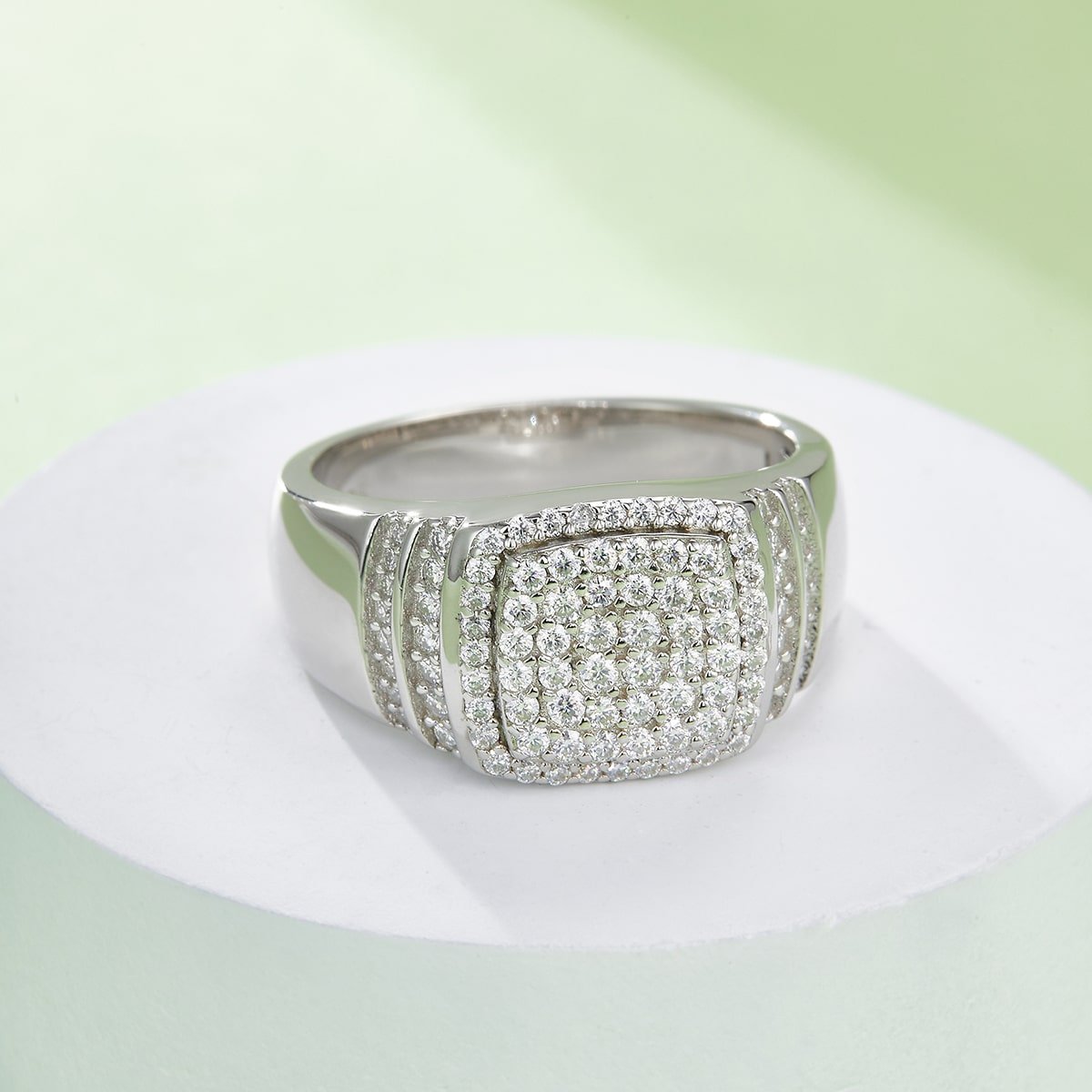 Anello Hip-Hop in argento sterling con moissanite M86C 06 anello hip-hop in argento sterling con moissanite m86c 06