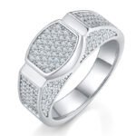 Sterling Silver Hip Hop Moissanite Ring For Men 1 sterling silver hip-hop moissanite ring m86d 01