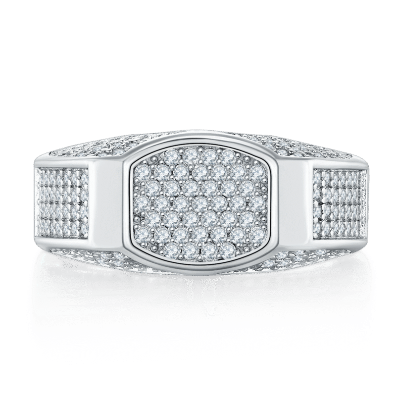 sterling silver hip-hop moissanite ring m86d 03