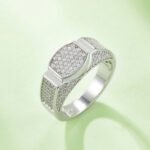 Sterling Silver Hip Hop Moissanite Ring For Men 5 sterling silver hip-hop moissanite ring m86d 04