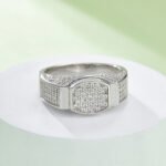 Sterling Silver Hip Hop Moissanite Ring For Men 7 sterling silver hip-hop moissanite ring m86d 06