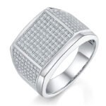 Sterling Silver Hip Hop Moissanite Ring For Men 1 sterling silver hip-hop moissanite ring m86e 01