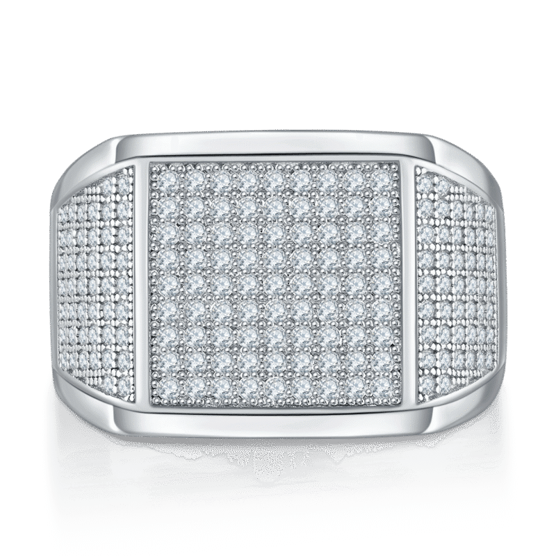 sterling silver hip-hop moissanite ring m86e 03