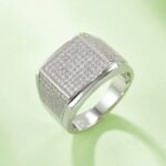 Sterling Silver Hip Hop Moissanite Ring For Men 5 sterling silver hip-hop moissanite ring m86e 04