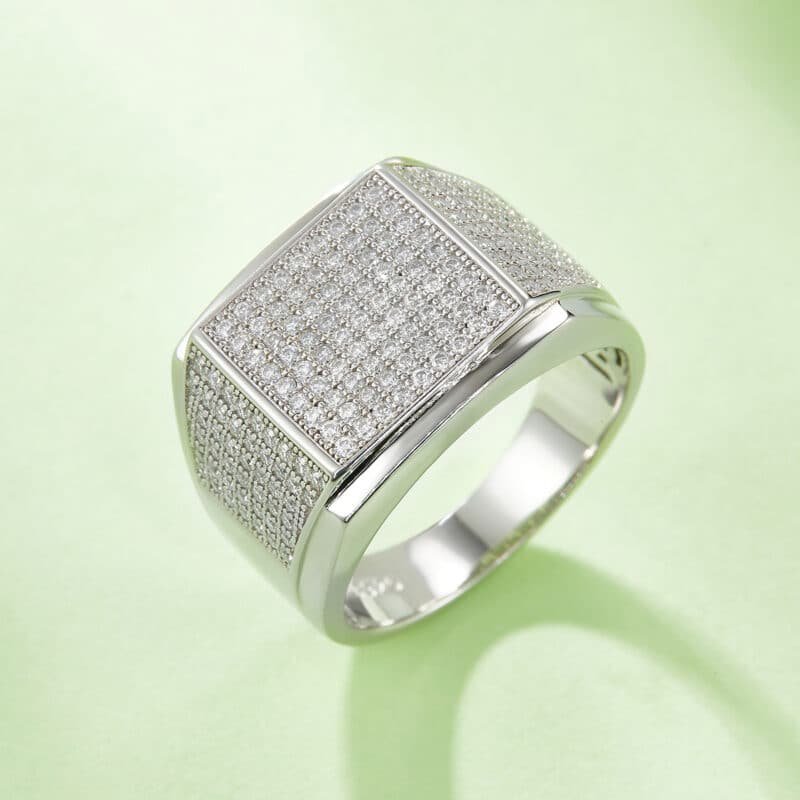 sterling silver hip-hop moissanite ring m86e 04