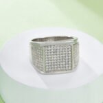 Sterling Silver Hip Hop Moissanite Ring For Men 7 sterling silver hip-hop moissanite ring m86e 06